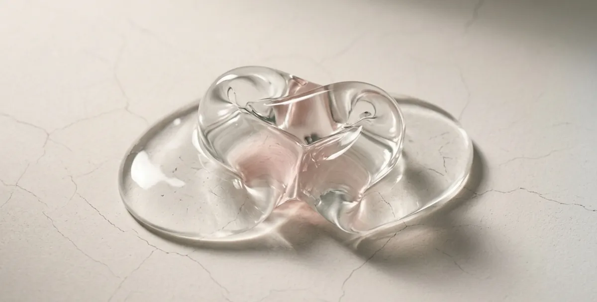 Un nastro di gel denso ripiegato su sé stesso