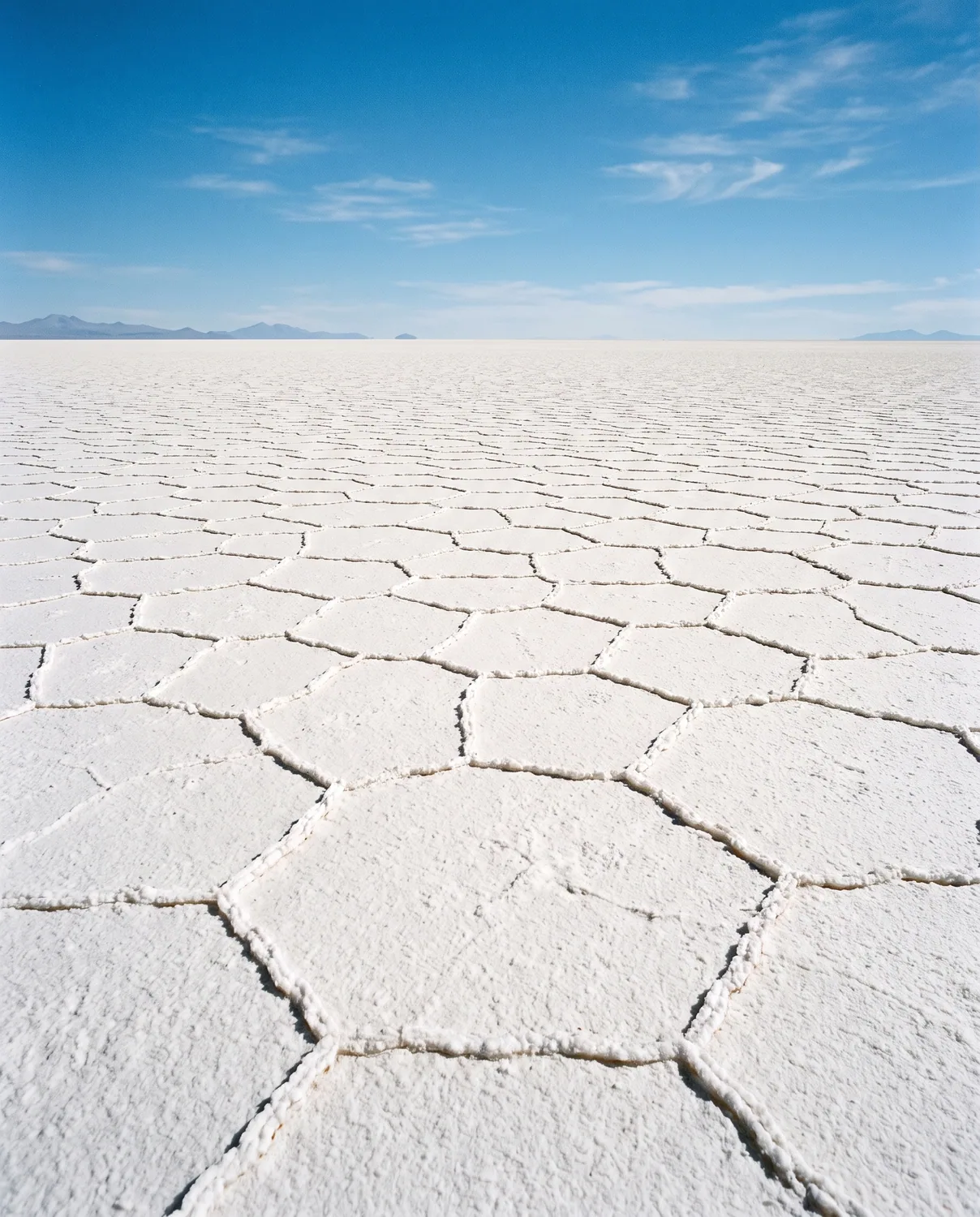 Il salar in stagione secca: oltre diecimila chilometri quadrati di esagoni